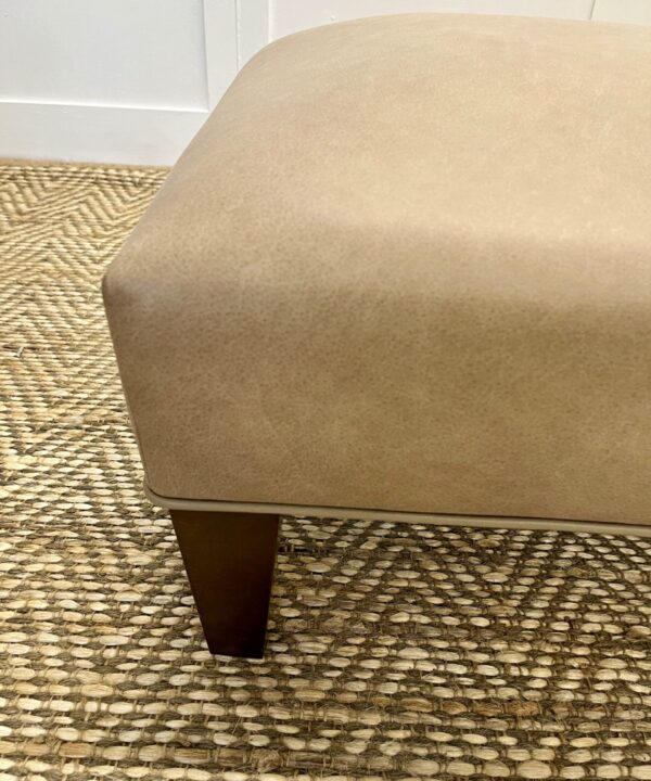 Delcor-bespoke-luxury-footstool-meticulously handcrafted in Britain-choose from over 10,000 fabrics-including velvets-leathers-vast array of patterned and plain materials-available in a broad spectrum of colours-including grey-cream-blue-purple-red-green-and more-each piece showcases timeless design and comfort.